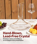 Hand-Blown Crystal Wine Decanter with Built-in Aerator