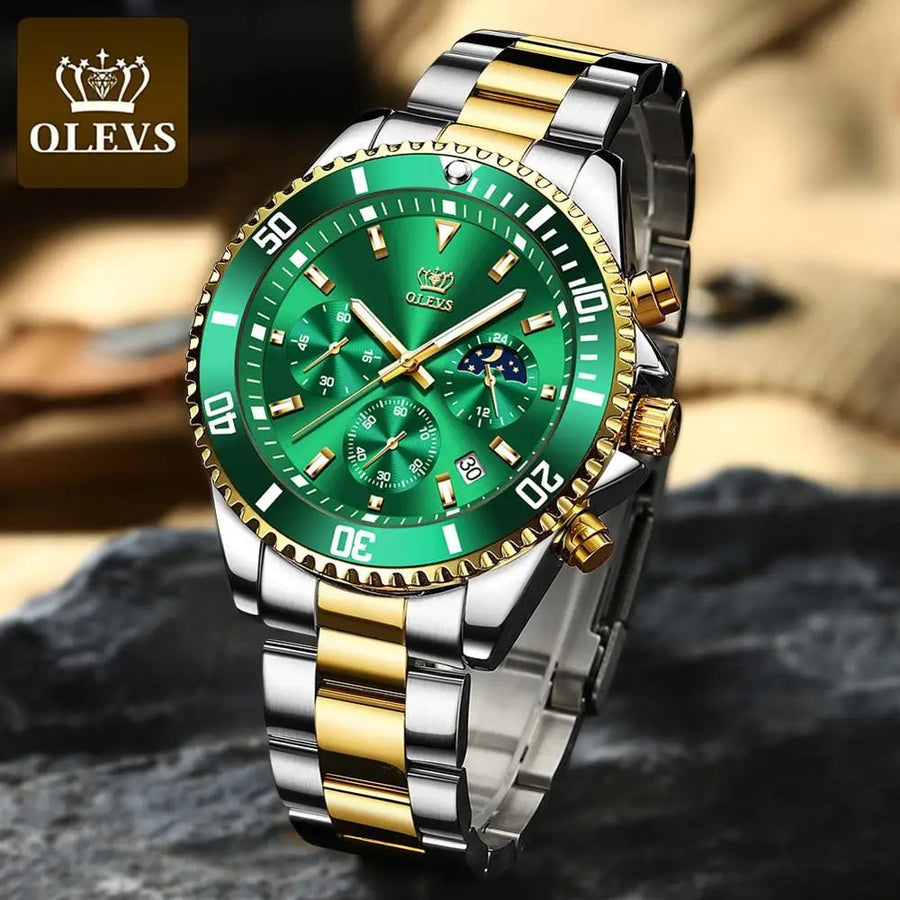 OLEVS 2870 Men's Chronograph Luxury Watch - Stainless Steel