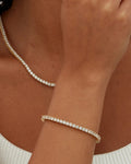 PAVOI Classic 3mm Cubic Zirconia Tennis Bracelet - 14K Gold Plated