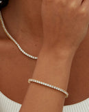 PAVOI Classic 3mm Cubic Zirconia Tennis Bracelet - 14K Gold Plated