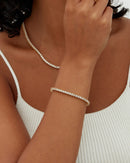 PAVOI Classic 3mm Cubic Zirconia Tennis Bracelet - 14K Gold Plated