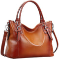 Top-Layer Cowhide Leather Hobo Tote Handbag