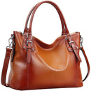Top-Layer Cowhide Leather Hobo Tote Handbag