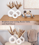 VELOVA Ceramic Vase Set of 3 with 65pc Pampas Grass