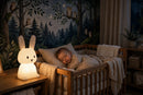 Silicone Bunny Night Light - nursery with night forest mural wall