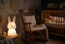 Silicone Bunny Night Light - rocking chair corner of nursery at night