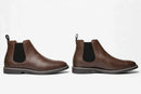 Men's Waterproof Leather Chelsea Boots - brown pair studio shot