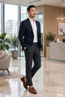 Men's Suede Tassel Loafers - bright office lobby