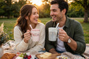 Mr and Mrs Marble Mug Gift Set - couple enjoying mugs at a picnic