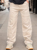 Men's 100% Cotton Straight-Leg Cargo Pants