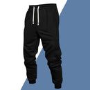 Men's 4-Piece Casual Pants, Solid Color Sports Pants, and Ankle Tied Outdoor Jog