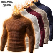 Men's Cable Knit Turtleneck Pullover Sweater Warm Soft Thermal Jumper Winter Fit