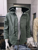 Men's Casual Jackets Hooded Zipper Pocket Fashion Solid Color Fleece Warm Outerw