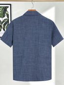 Men's Casual Linen Short Sleeve Shirts Drip Outfits Man Outfit Set Designer Chea