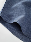 Men's Casual Linen Short Sleeve Shirts Drip Outfits Man Outfit Set Designer Chea