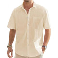 Men's Cotton Linen Casual Button Shirt