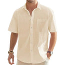 Men's Cotton Linen Casual Button Shirt
