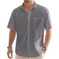 Men's Cotton Linen Casual Button Shirt