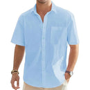 Men's Cotton Linen Casual Button Shirt