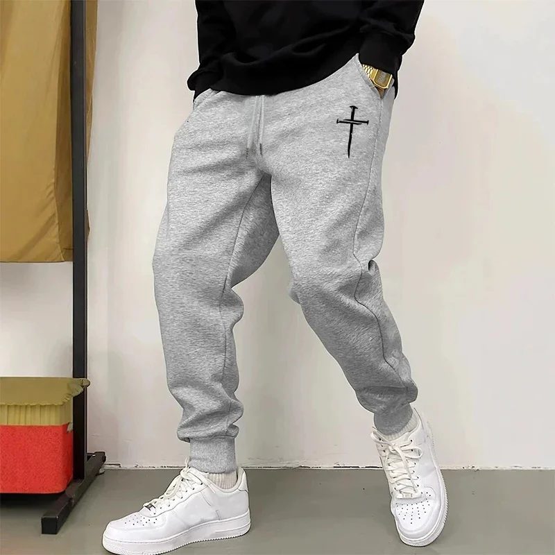Men's Cross Print Casual Jogger Sweatpants