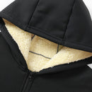 Men's Fleece-Lined and Thickened Winter sherpa Hooded Sports Sweatshirt Cardigan