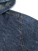Men's Hooded Tie-Dye Denim Jacket