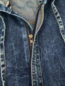 Men's Hooded Tie-Dye Denim Jacket