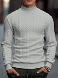 Men's Knitted High Collar Sweater Casual Vintage Twist Knitwear Sweater Tops Win