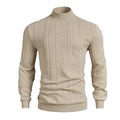Men's Knitted High Collar Sweater Casual Vintage Twist Knitwear Sweater Tops Win