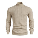 Men's Knitted High Collar Sweater Casual Vintage Twist Knitwear Sweater Tops Win