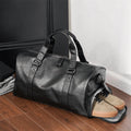 Men's Leather Weekender Travel Duffle Bag