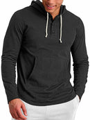 Men's Long-Sleeve Henley Hoodie
