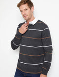 Men's Long-Sleeve Striped Rugby Shirt