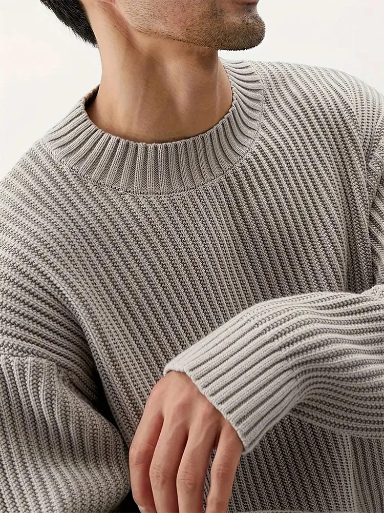 Men's Ribbed Crewneck Knit Sweater