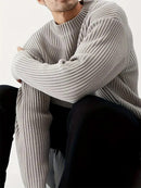 Men's Ribbed Crewneck Knit Sweater