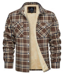 Men's Sherpa-Lined Flannel Fleece Jacket