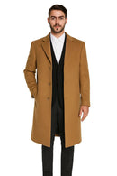 Men's Wool-Blend Long Overcoat