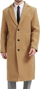 Men's Wool-Blend Long Overcoat