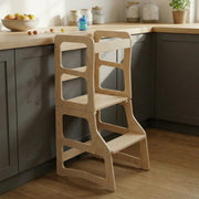 Montessori Toddler Learning Tower – Foldable Kitchen Helper Step Stool