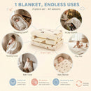 Natural Cotton Baby Swaddle Blanket 3 Pack
