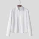 New British Retro Men Striped Shirts Trendy Loose Lapel Long Sleeve Cardigan Top