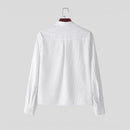 New British Retro Men Striped Shirts Trendy Loose Lapel Long Sleeve Cardigan Top