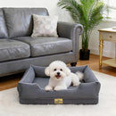 Orthopedic Dog Beds Dark Grey Pet Sofa Cushion with Removable Machine Washable C