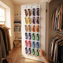 Over-the-Door Shoe Organizer with 24 Clear Pockets