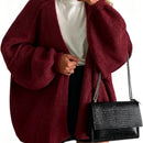 Oversized Open Front Knit Cardigan