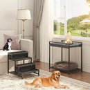 Pet Bunk Bed with 2 Drawers & Removable 4-Step Stairs, Dog/Cat Window Perch with