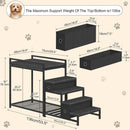 Pet Bunk Bed with 2 Drawers & Removable 4-Step Stairs, Dog/Cat Window Perch with