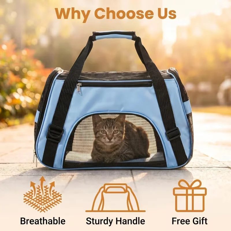 Pet Carrier Backpack: Breathable Mesh Design For Small Dogs & Cats, Ventilated T