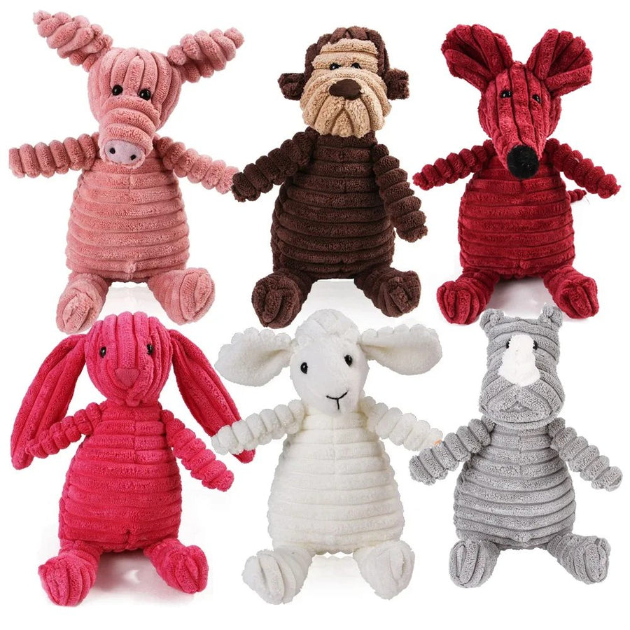 Pet Dog Molar Toy Vent Training Corduroy Monkey Pig Voice Plush Toy Dog Tooth Cl