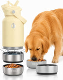 Pet Travel Water Bottle with Attached Drinking Bowl